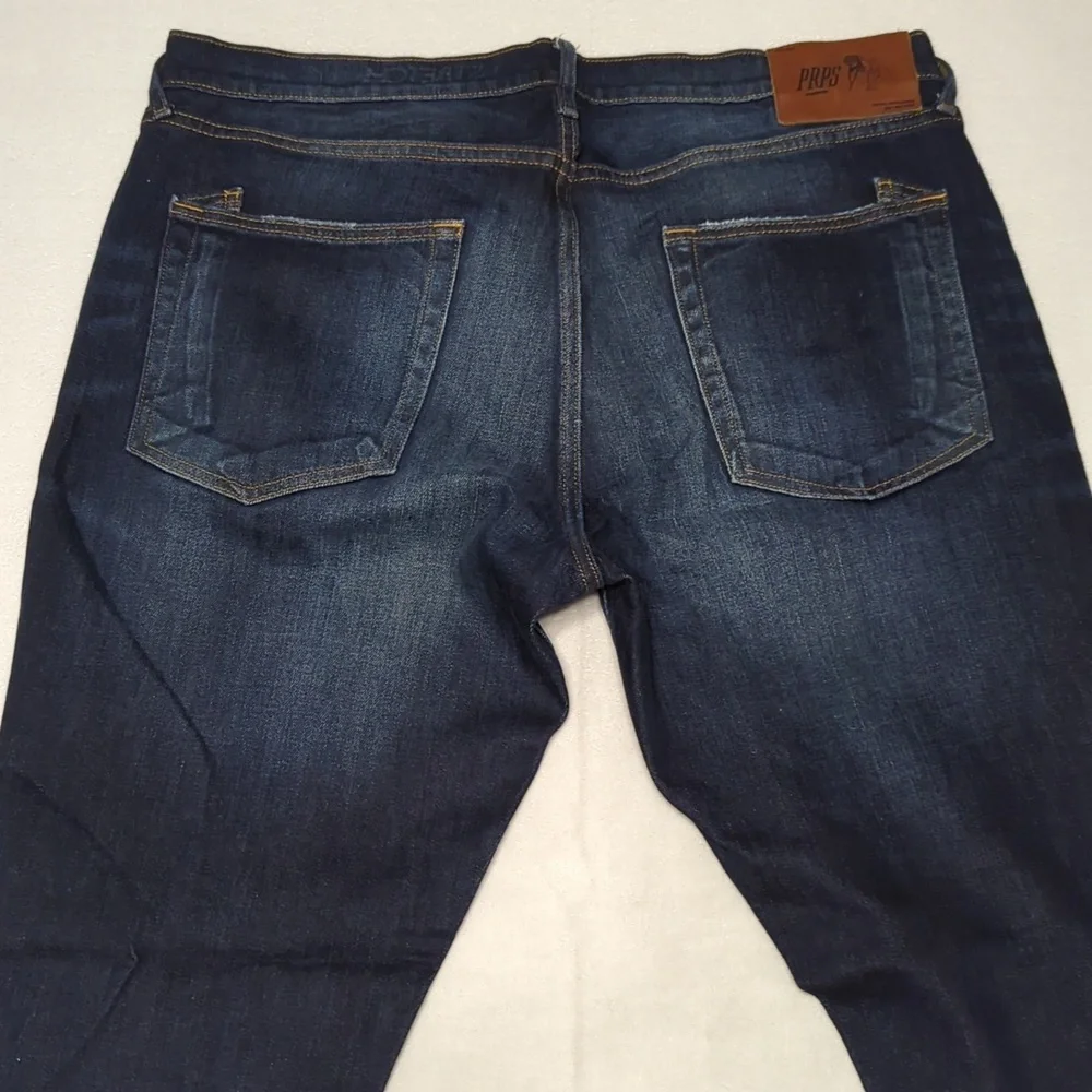 PRPS Windsor Distressed Stretch Skinny Dark‎ Blue Wash Mens Jeans Size 38